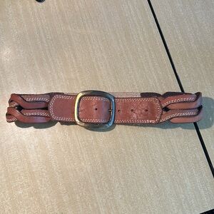 fossil brown leather waist belt with buckle